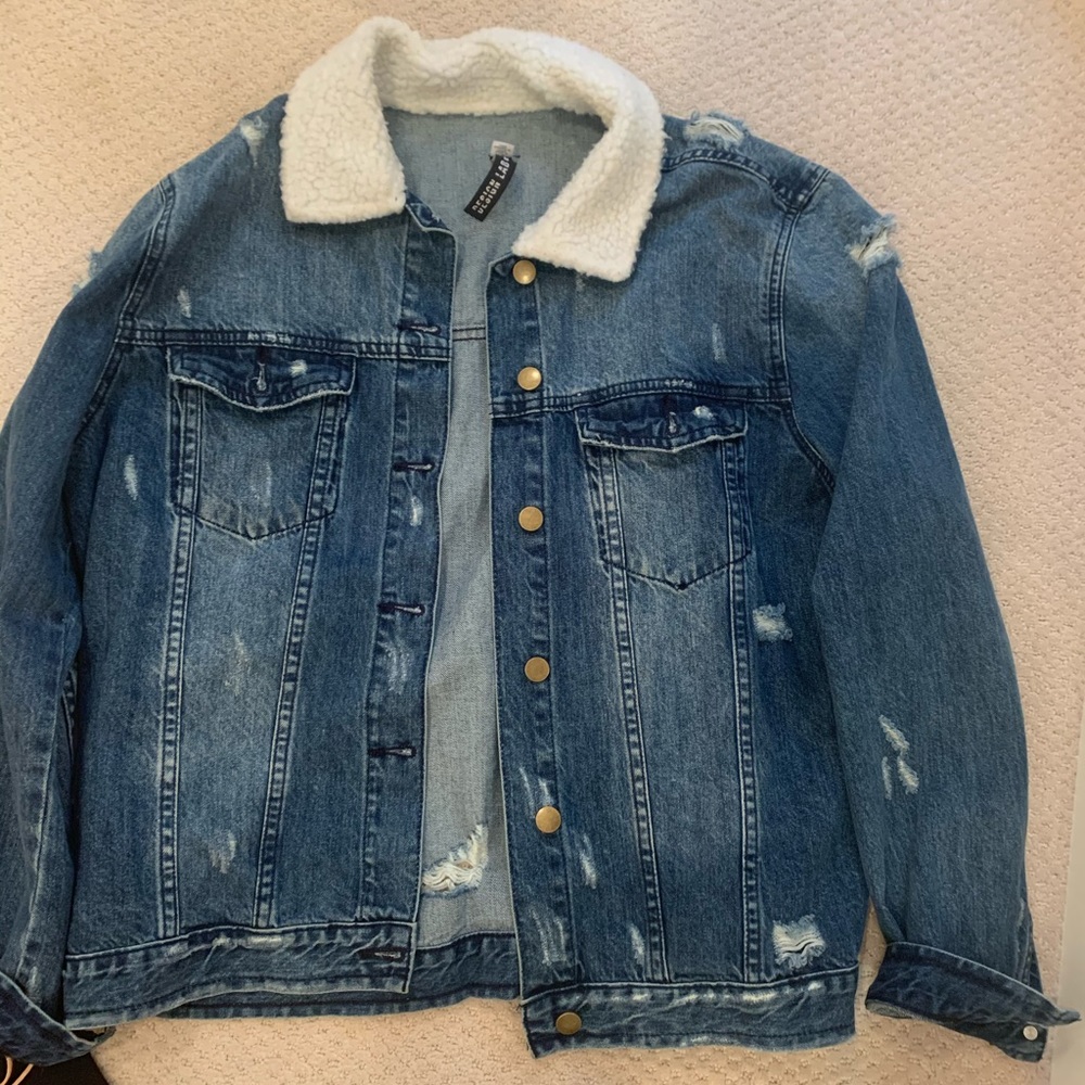 Design Lab distressed jean jacket